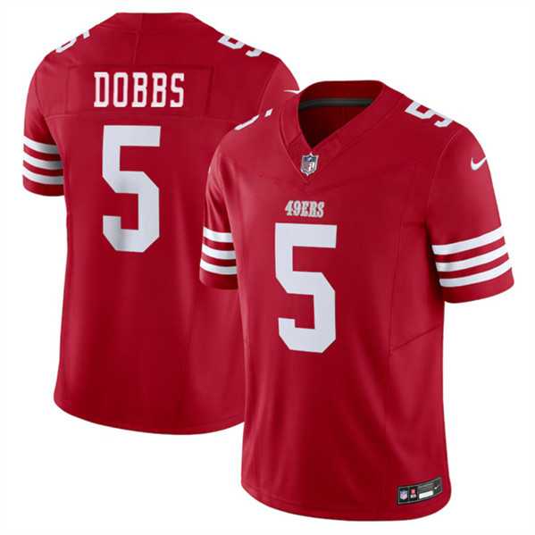 Men & Women & Youth San Francisco 49ers #5 Josh Dobbs Red 2024 F.U.S.E. Vapor Untouchable Limited Stitched Jersey->san francisco 49ers->NFL Jersey